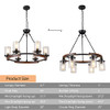 ALBHH 28 Inch Farmhouse Circular Chandelier Hanging Pendant Lighting Fixture