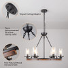 ALBHH 28 Inch Farmhouse Circular Chandelier Hanging Pendant Lighting Fixture