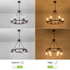 ALBHH 28 Inch Farmhouse Circular Chandelier Hanging Pendant Lighting Fixture