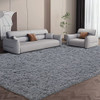HOMBYS Soft Area Rug for Living Room 8x10 Feet Fluffy 2.4" Plush - Light Grey New