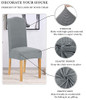 TIANSHU Chair Covers Dining Room Set of 6 Home Decor (6 Pack, Light Gray) New