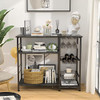 Ecoprsio Bakers Rack Utility Microwave Stands Storage Spice 4-Tier+3-Tier - Oak