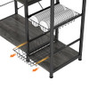Ecoprsio Bakers Rack Utility Microwave Stands Storage Spice 4-Tier+3-Tier - Oak