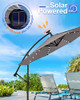 Zersun 10FT Patio Umbrella Solar Powered LED Cantilever Umbrellas - Grey