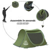 DEERFAMY Easy Pop Up Tent3 Person CampingTent InstantPop UpVestibuleArmy Green