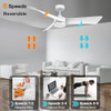 cumilo 54" Smart White Ceiling Fans Lights and Remote DC Motor - B0BFD7J67K New