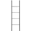 PARANTA Metal 4-Layer Towel Ladder with Hooks B092J234D6 - Black