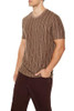 01323837 FOREVER 21 MEN'S TEXTURED VERTICAL-STRIPED TEE MEN L BLACK BROWN