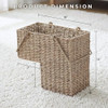 Lavish Home 14" Wicker Staircase Basket Handles Handmade L-Shaped - Natural New