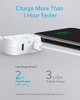 Anker Extension Cord, Mini Power Strip 2 Outlets, 2 USB-A, A9123 - WHITE New