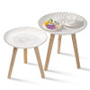 TRSPCWR Nesting Tables Set of 2, Round Nesting Coffee Table, B091C6WZRS