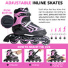 ITurnGlow Adjustable Inline Skates, Light up Wheels, Fun Illuminating Skates