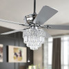 YYEHON 52" Chandelier Fan with Lights, Remote, Ceiling Fan, B0B915FYFY - Black New