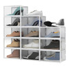 Side Open Shoe Boxes 12 PACK Clear Shoes Storage Containers Organizer Foldable