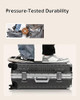LUGGEX Aluminum Frame Hard Shell Carry On Luggage, White-B0B77VP2C9