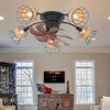 OSGNER Boho Ceiling Fan Lights Remote Small Rustic Farmhouse Lighting