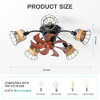 OSGNER Boho Ceiling Fan Lights Remote Small Rustic Farmhouse Lighting
