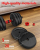 Trakmaxi Adjustable Dumbbell Set 20-70LBS Weights, 4 in 1 Weight Set - Black