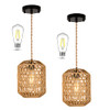 eyassi 2 Pack Pendant Lights with LED Bulb, Boho Hanging Lamp - B0BC15TYMV