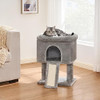 BEWISHOME Small Cat Tree, Cat Tower, Light Grey MMJ24L