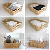 Wicker Storage Baskets Water Hyacinth Woven Basket Built-in Handles B0BHYJ73WR