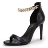 PiePieBuy Womens Open Toe High Heels Ankle Chain Strap Stiletto Size 6.5 Black