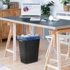 PLASTIC PRINCE 10 GALLON TRASH CAN BLACK WASTE BASKET FOR BATHROOM KITCHEN