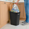 PLASTIC PRINCE 10 GALLON TRASH CAN BLACK WASTE BASKET FOR BATHROOM KITCHEN