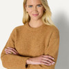 AMAZON ESSENTIALS WOMEN'S OVERSIZED MOHAIR CREWNECK SWEATER CAMEL HEATHER S
