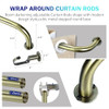 Energy Saving Wrap Around Black Out Return Curtain Rod Set 1" Diameter 48"-84" New