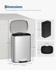GARVEE STEP-ON STAINLESS STEEL KITCHEN TRASH CAN - 13 GA /50 2X 16.5 X 12.5IN