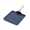 Blue Diamond 11" Diamond Infused Ceramic Nonstick Square Griddle Pan - Blue New