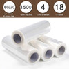 Prinko 18"x1500ft x 80 Gauge Thick Cast Pallet Stretch Wrap, 4 Rolls B094KY69HJ New