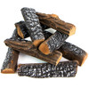 Barton 10-Pieces Ceramic Logs Set Realistic Fire Log Stackable Logs New