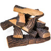 Barton 10-Pieces Ceramic Logs Set Realistic Fire Log Stackable Logs New