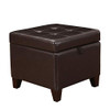Adeco 18" Square Storage Ottoman Faux Leather Footrest with Flip Top B08JYP1NC4 New