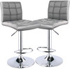 Leader Modern Square Back Bar Stools, Adjustable Swivel Bar Stool Set of 2 New