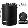 AMAGABELI GARDEN & HOME Ash Bucket Lid Outdoor and Indoor Coal Bucket - Black