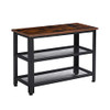 /N Industrial Style Shoe Changing Stool 3-Layer Shoe Rack Bench, 2 Mesh Racks New