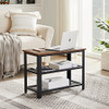 /N Industrial Style Shoe Changing Stool 3-Layer Shoe Rack Bench, 2 Mesh Racks New