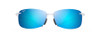 MAUI JIM AKAU RIMLESS GLASSES CRYSTAL MATTE FRAMES WITH BLUE HAWAII LENS