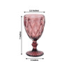 TABLECLOTHS FACTORY 6-PACK EMBOSSED CRYSTAL CUT STEMMED 12OZ 7" - DUSTY ROSE
