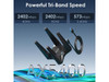 WAVLINK AX5400 USB WiFi 6E Adapter for Desktop PC, Tri-Band PC WiFi Adapter