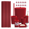 CLARA CLARK COMPLETE HOLIDAY BATHROOM SET WITH SHOWER CADDY SET - RED