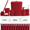 CLARA CLARK COMPLETE HOLIDAY BATHROOM SET WITH SHOWER CADDY SET - RED