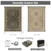 VSIWB Waterproof Outdoor Rug 9x12 ft, Reversible Plastic Straw Mat - Black New