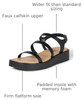 AEWM84666S25 Amazon Essentials Women's Strappy Flatform Sandals Black Size 9.5 New