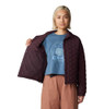 OL0547 Mountain Hardwear Women's Stretchdown Light Snap Jacket, Blackberry, XL New