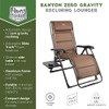 TIMBER RIDGE Zero Gravity Chairs, Folding Chair Padded Lounge - Brown New