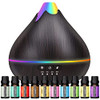 Diffuser Essential Oils Room Diffusers Home Ultrasonic Technology 550ml - Black New